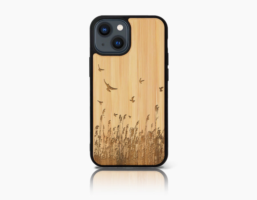 Coque bois-plastique BIRDS iPhone 13 Mini